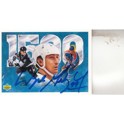 WAYNE GRETZKY 1992 AUTOGRAPHED EDMONTON OILERS HALL OF FAME STANLEY CUP CHAMPION