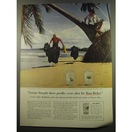 1960 Rums of Puerto Rico Ad - George thought those poodles were after his Rum