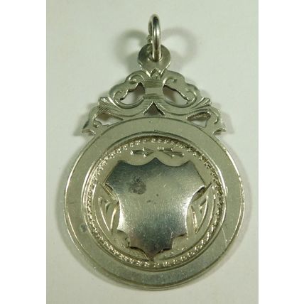 Antique Solid Silver Pocket Watch Fob Medal 1925 By H Bushell Unpersonalised