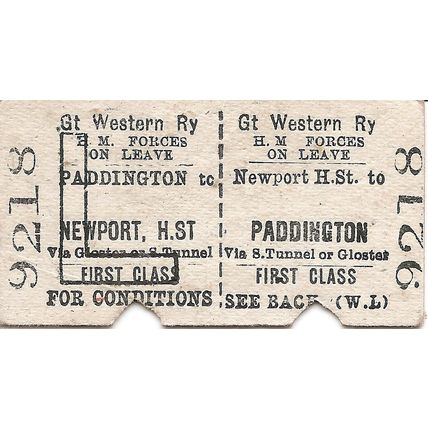 G.W.R. Edmondson Ticket - Newport High Street to Paddington