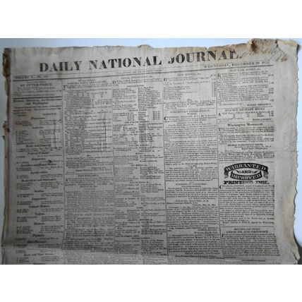 DAILY NATIONAL JOURNAL December 29, 1824 - Thomas Jefferson letter, etc.