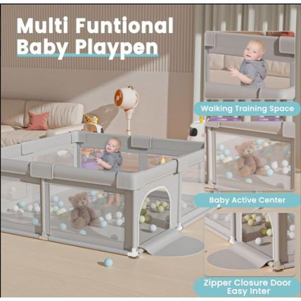 Large Baby Playpen 50x50 – Indoor/Outdoor Baby Fence Play Yard