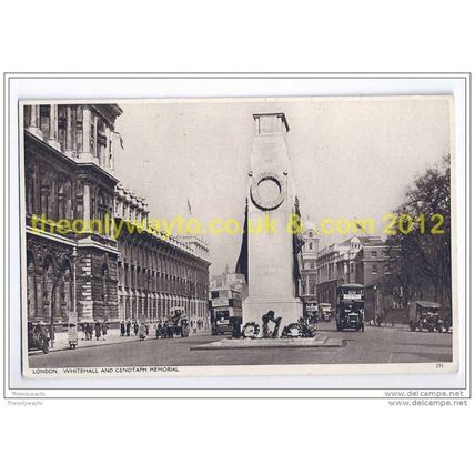 LONDON WHITEHALL & CENOTAPH, LONDON, ENGLAND, 1930s?, Postcard