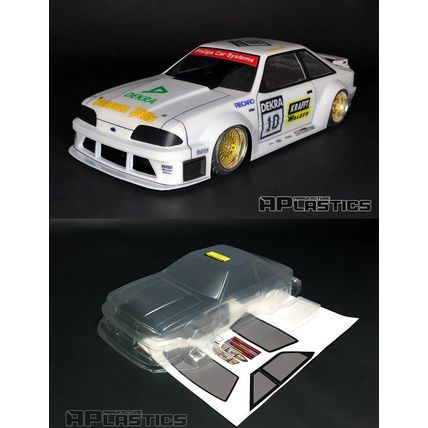 Clear RC Body Mustang Fox Body 1993 1/10 OnRoad Car HPI/4Tec2.0/200mm APlastics