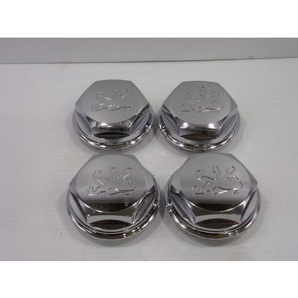 Peugeot Chrome Wheel Center Caps Hex Nut Style Set of 4 OEM