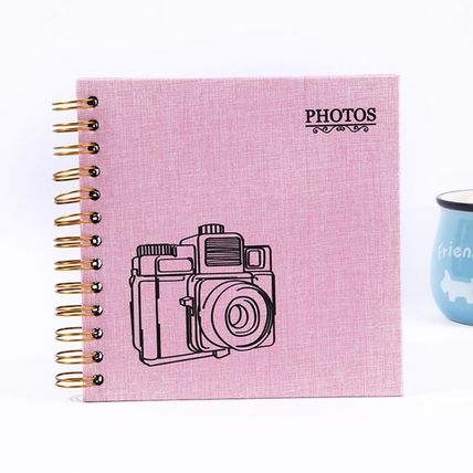 Woodside Home Living Linen Cover Scrap Book Style Photo Album 17cm x 17cm - Pink