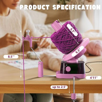 Yarn Winder, Electric Yarn Ball Winder for Crocheting, Efficiently Cake with Str