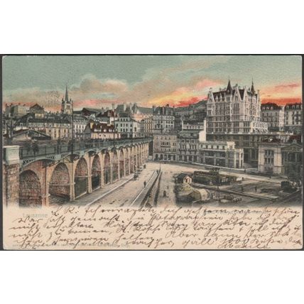 Le Grand Pont et Maison Mercier, Lausanne, 1903 - Guggenheim & Co CPA
