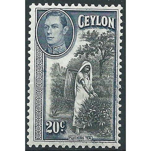 Ceylon 1938 SG391 20c Black & Grey-Blue Mounted Mint ....