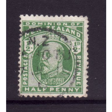 NEW ZEALAND 1909 SG 387 1/2d YELLOW GREEN FINE USED#4