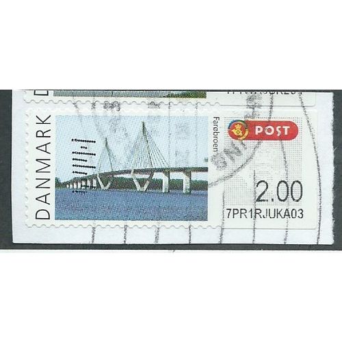 DEN (S/A) LABEL 2.00KR 'FAROBRUNN' FINE USED (EBID43-082)