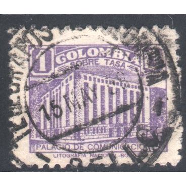 Colombia stamps 1939 - SG524 - 1c violet - Proposed P.O. Bogota - used