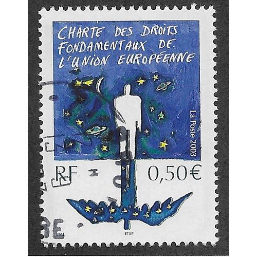 FRA 2003 50c 'HUMAN RIGHTS CHARTER' FINE USED (EBID55-622)