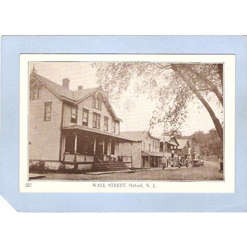 New Jersey Oxford Wall Street Street Scene w/Old Cars & Old Gas Pumps At C~2912