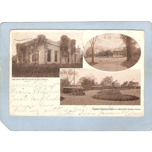 New York Buffalo Old Castle & Grounds At Fort Porter 3 View Buffalo Mornin~2801