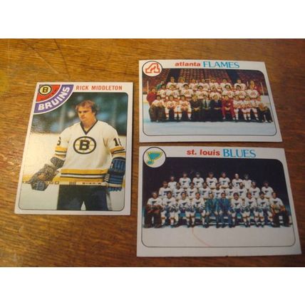 1978 Topps, 3-Nice Cards, RICK MIDDLETON/FLAMES/BLUES