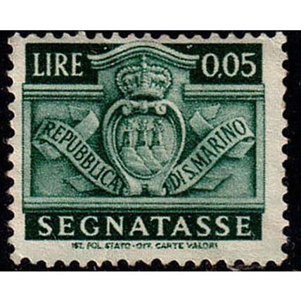 San Marino 1945 Postage Due Coat of Arms 0,05L MNG Stamp SEGNATASSE