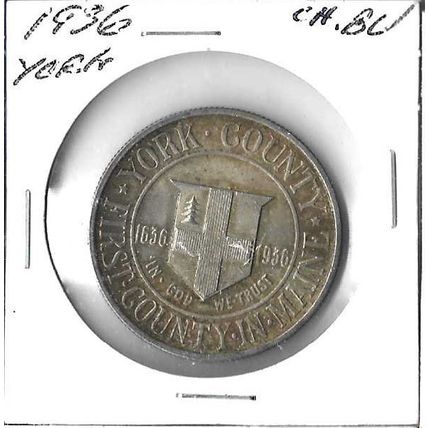 1936 US York County Silver Comm Half Dollar Choice BU