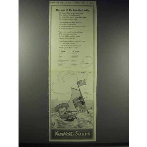 1914 Campbell's Tomato Soup Ad - Song of the Sailor