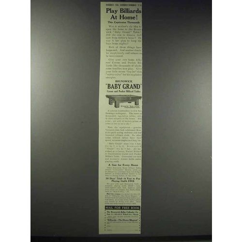 1914 Brunswick Baby Grand Pocket-Billiard Style Ad