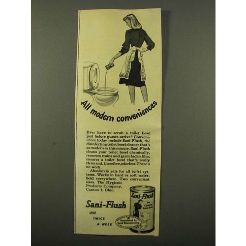 1947 Sani-Flush Cleaner Ad - All Modern Conveniences
