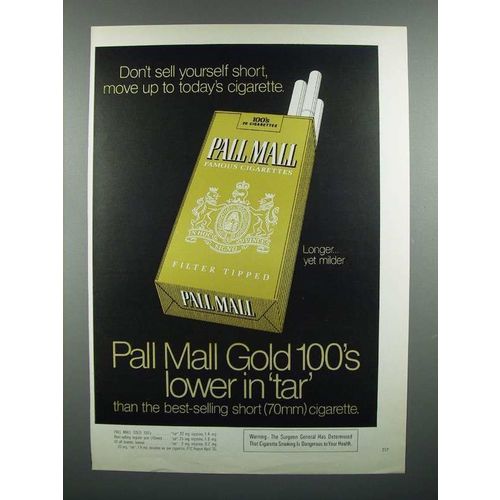 1975 Pall Mall Cigarette Ad - Don't Sell Yourself Short