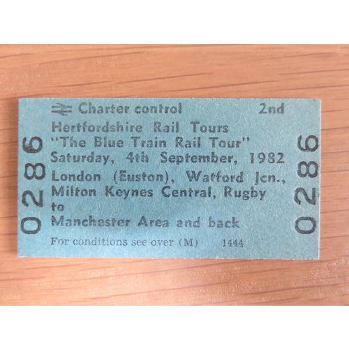 BR Charter Control Herts Rail Tour 'Blue Train Rail Tour' Rtn Ticket 1982