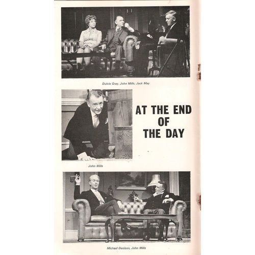 At The End Of The Day: 1973 Savoy Theatre Programme - John Mills, Dulcie Gray