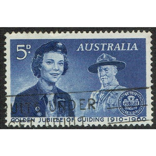Australia 1960 50th Anniv Girl Guide Movement 5d Deep Ultramarine SG334 GU