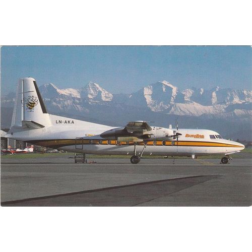 Busy Bee Fokker F27 200 Civil Aircraft Postcard (A20090)