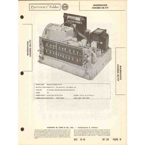 MAGNAVOX chassis CR-717 AM FM radio receiver Sams Photofact manual