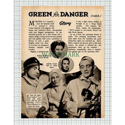 GREEN FOR DANGER Sally Gray Trevor Howard Rosamund John - 1948 Film Article