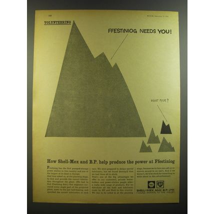 1964 Shell-Mex and BP Ad - Volunteering Ffestiniog needs you