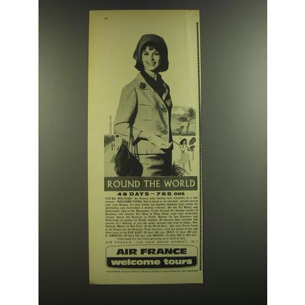 1964 Air France Ad - Round the World