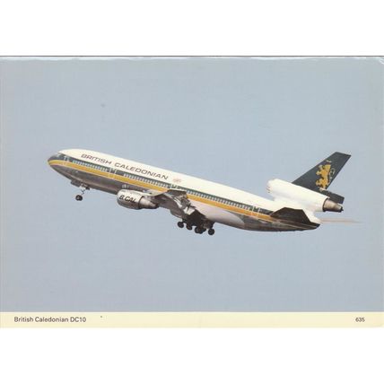 British Caledonian Douglas DC10 Civil Aviation Postcard (A18724)