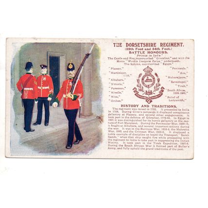 GALE & POLDEN POSTCARD HISTORY & TRADITIONS THE DORSETSHIRE REGIMENT (930)