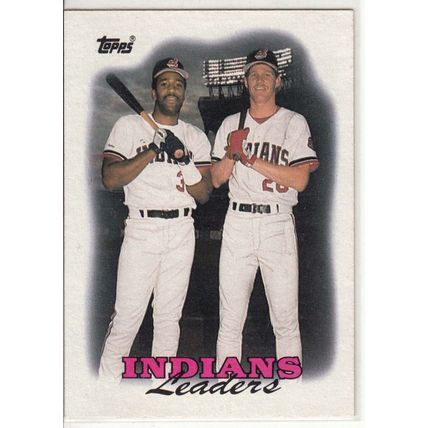 1988 Topps Joe Carter, Cory Snyder baseball card #789 Indians Team Leaders