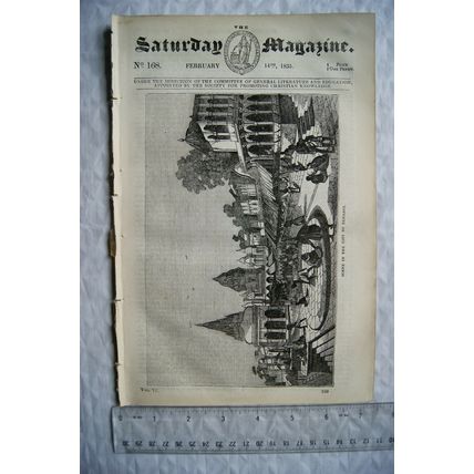 1835 The Saturday Magazine No. 168 Benares, sago, Cromlechs Tolmen Cornwall, etc
