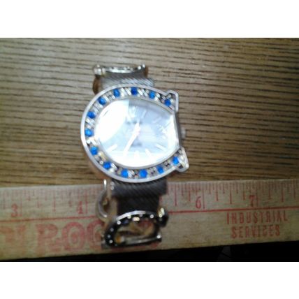 GENEVA ELITE #2595 SILVER METAL LADIES' WRISTWATCH-