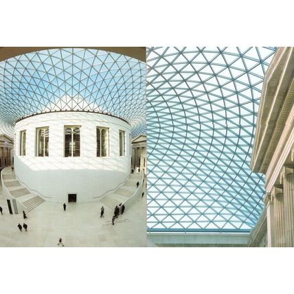 British Museum Great Court & Glass Steel Roof 2x Postcard s