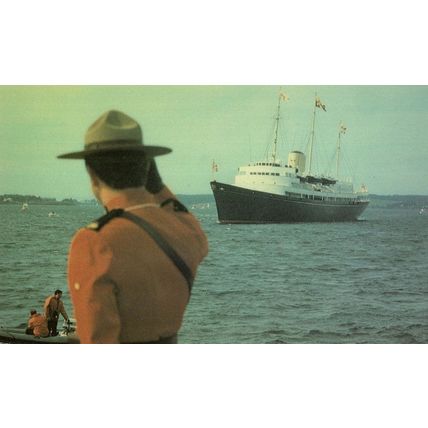 Prince Charles Royal Yacht Edward Island Harbour Canada Postcard