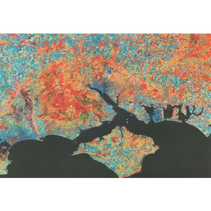 Hampshire Isle Of Wight From Outer Space Astronomy Map Postcard