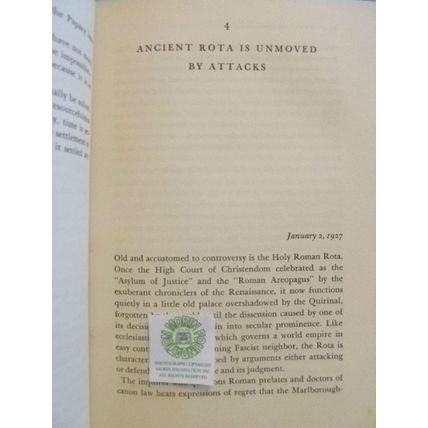 VATICAN JOURNAL 1921-1954 by ANNE O'HARE McCORMICK 1957 1st FIRST EDITION HCDJ
