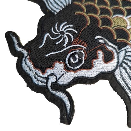 Fish Iron On Patch Badge Carp 19cm x 15cm Sew Embroidered Patches Koi P240