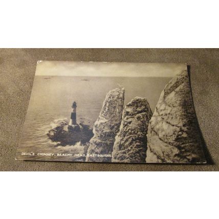 Early real photo Postcard - Devil's Chimney, Beachy Head - Eastbourne, Sussex