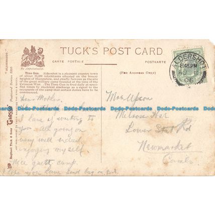 R092304 Aldershot. Time Gun. Tuck. Glosso. 1906