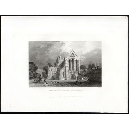 LLANERCOST PRIORY, CUMBERLAND 1858 Thomas Allom- W. Miller ANTIQUE ENGRAVING