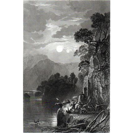 STYBARROW CRAG, WESTMORLAND 1858 Samuel Bradshaw Thomas Allom ANTIQUE ENGRAVING