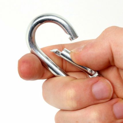 CARABINA SPRING CLIP 10 Steel Heavy Duty Carabiner 7mm x 70mm Climbing Camping