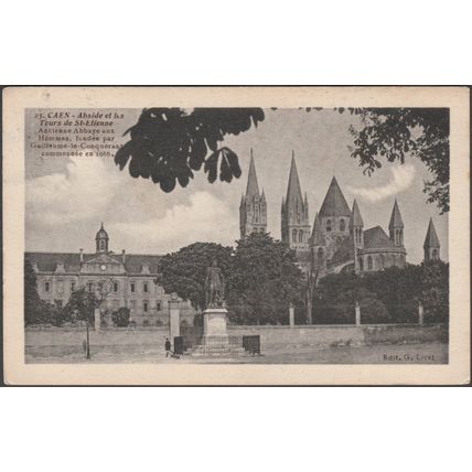 Abside et les Tours de Saint-Etienne, Caen, 1927 - Livet CPA